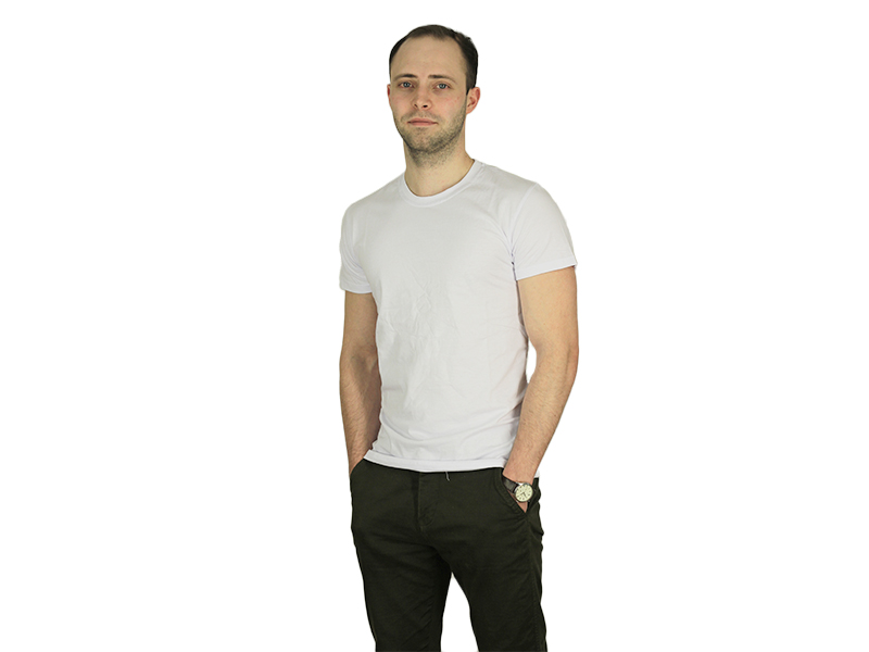 Vyriški marškinėliai (140g, Balta spalva)